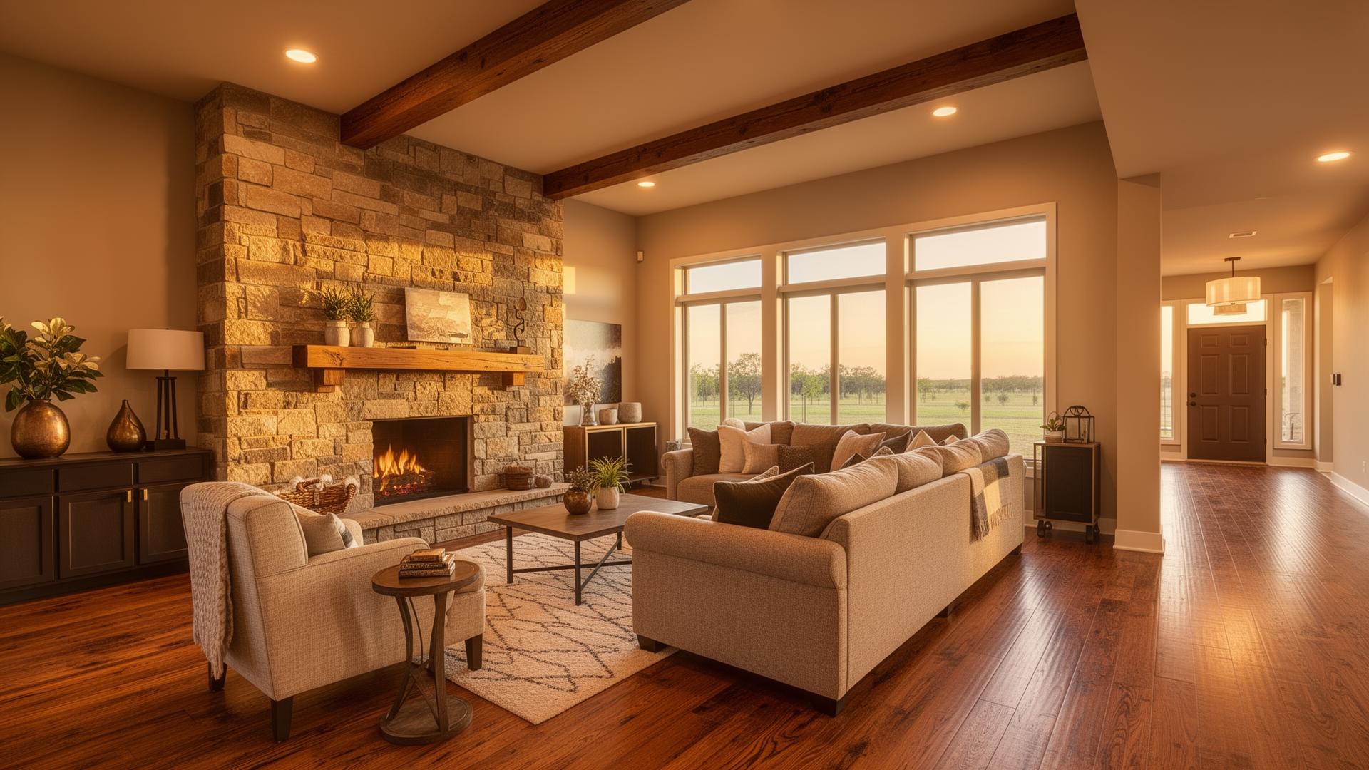 Cozy remodeled living room addition by Sims Home Solutions